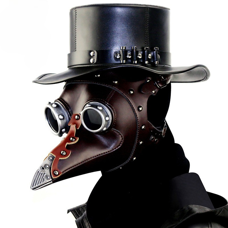 Disposable Surgical Mask - PU-Leder Pestdoktor-Maske Gruselige Steampunk Halloween Cosplay